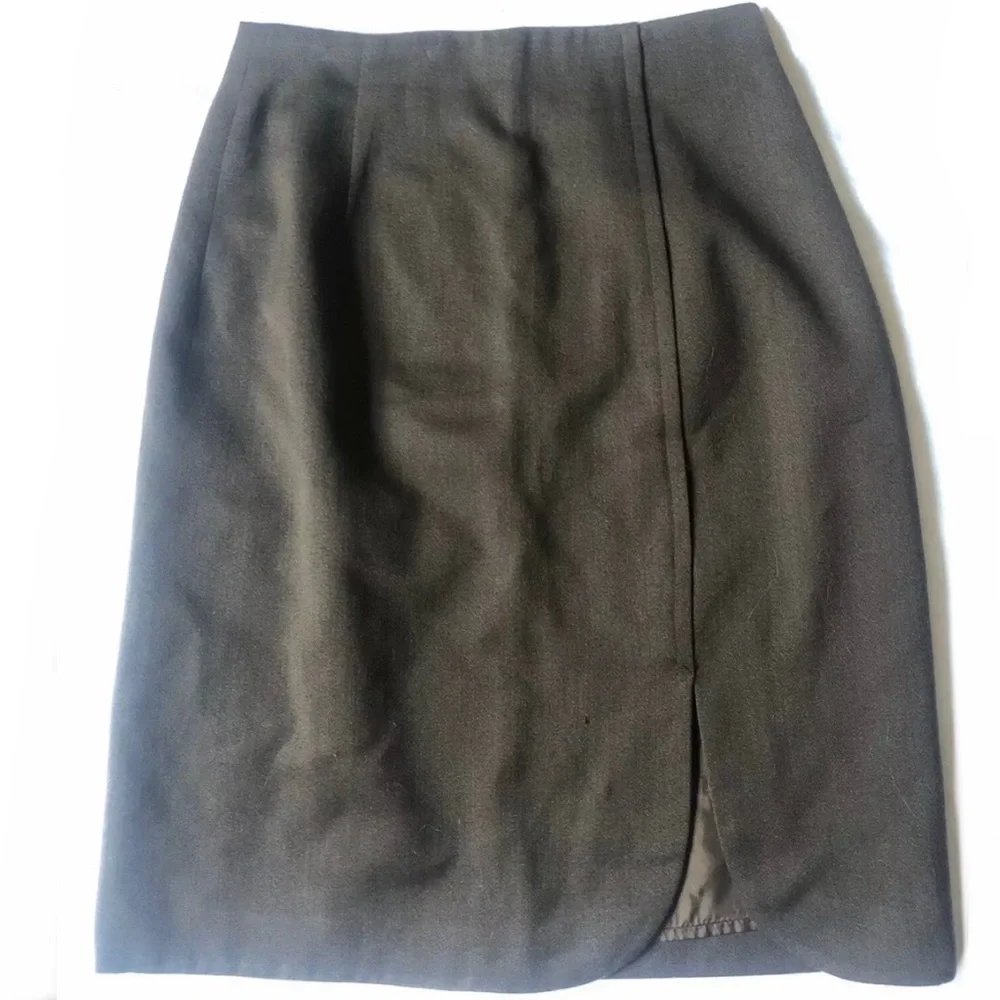 Giorgio Armani Wool Skirt, Brown, Size 40 It, 4 US